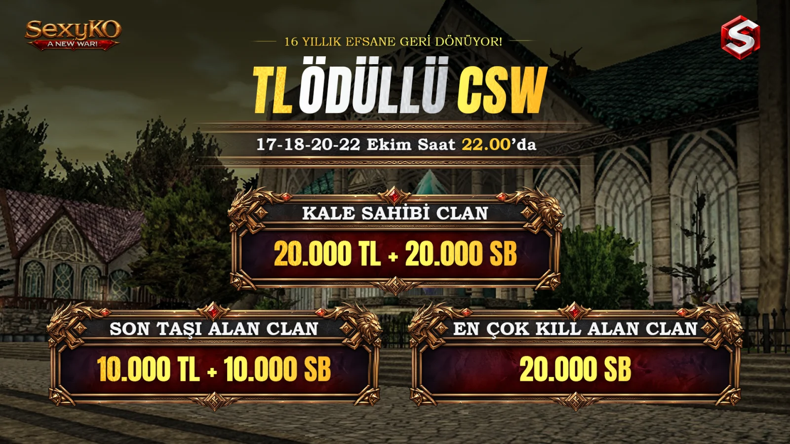TL Ödüllü CSW — 17-18-20-22 Ekim 22:00